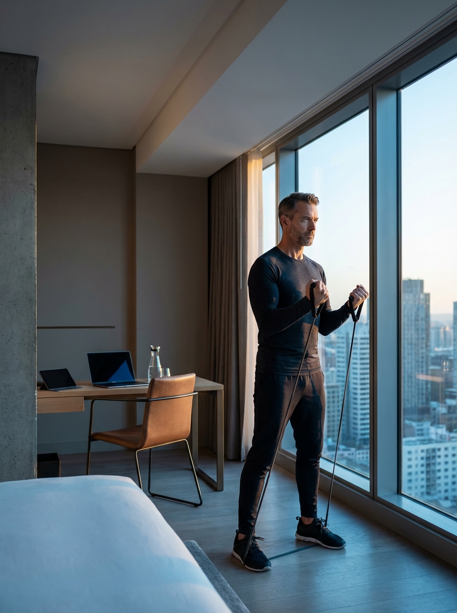 Executive reviewing a personalized fitness schedule