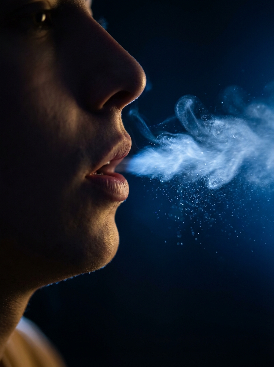 Abstract interplay of light and shadow representing the power of spoken intention